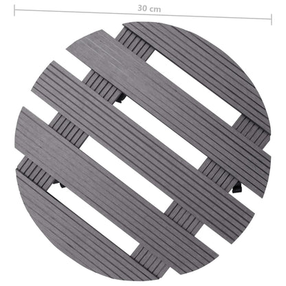 Plant Trolleys 4 pcs Grey Ø30x7,5 cm WPC