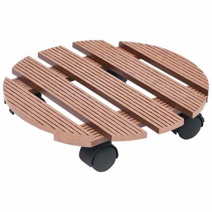 Plant Trolleys 4 pcs Brown Ø30x7,5 cm WPC
