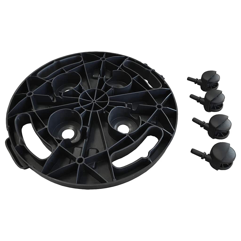 Plant Trolleys with Wheels 5 pcs Diameter 30 cm Black 170 kg
