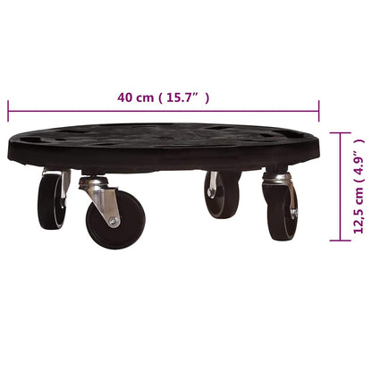 Plant Trolleys with Wheels 2 pcs Diameter 40 cm Black 275 kg