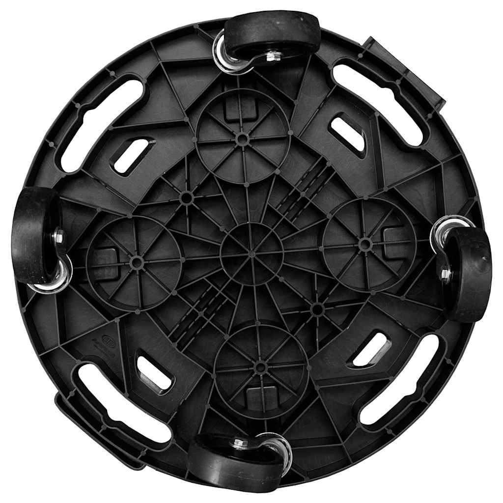 Plant Trolleys with Wheels 3 pcs Diameter 40 cm Black 275 kg