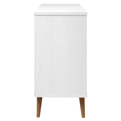 Drawer Cabinet MOLDE White 113x40x80 cm Solid Wood Pine