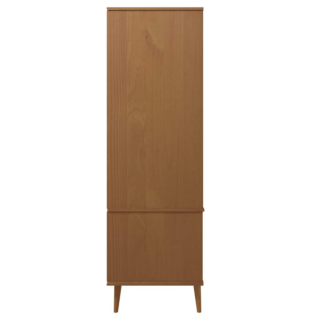 Wardrobe "MOLDE" Brown 90x55x175 cm Solid Wood Pine