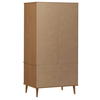 Wardrobe "MOLDE" Brown 90x55x175 cm Solid Wood Pine