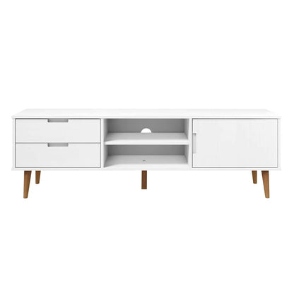 TV Cabinet "MOLDE" White 158x40x49 cm Solid Wood Pine