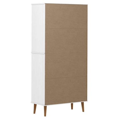 Bookcase "MOLDE" White 85x35x170,5 cm Solid Wood Pine