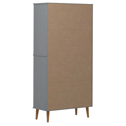 Bookcase "MOLDE" Grey 85x35x170,5 cm Solid Wood Pine