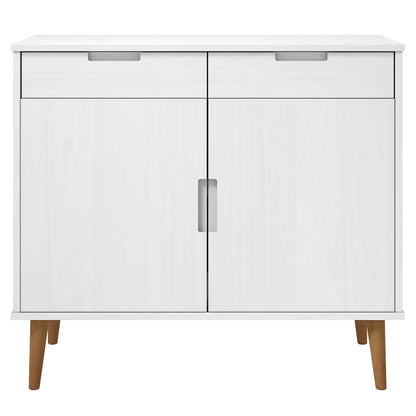 Sideboard "MOLDE" White 90x40x80 cm Solid Wood Pine