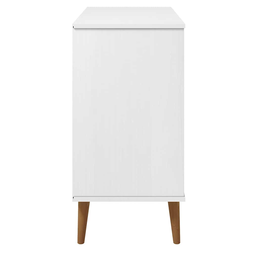 Sideboard "MOLDE" White 90x40x80 cm Solid Wood Pine
