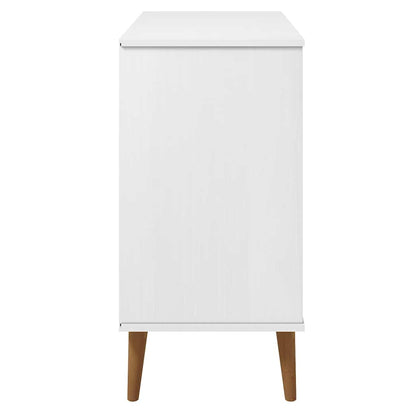 Sideboard "MOLDE" White 90x40x80 cm Solid Wood Pine
