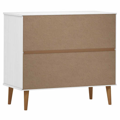 Sideboard "MOLDE" White 90x40x80 cm Solid Wood Pine