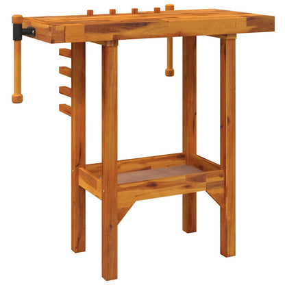 Workbench with Vices 92x48x83 cm Solid Wood Acacia