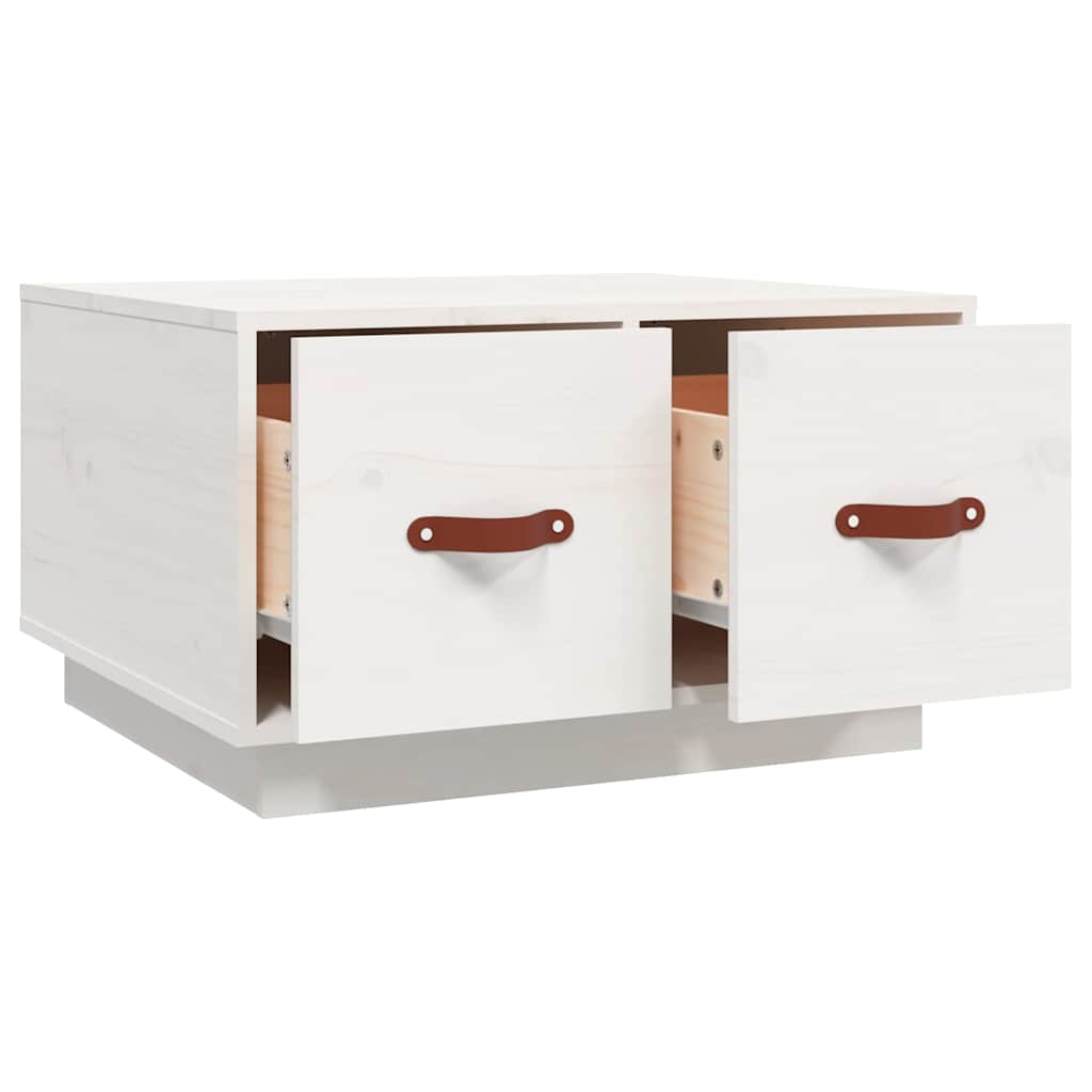 Coffee Table White 60x53x35 cm Solid Wood Pine
