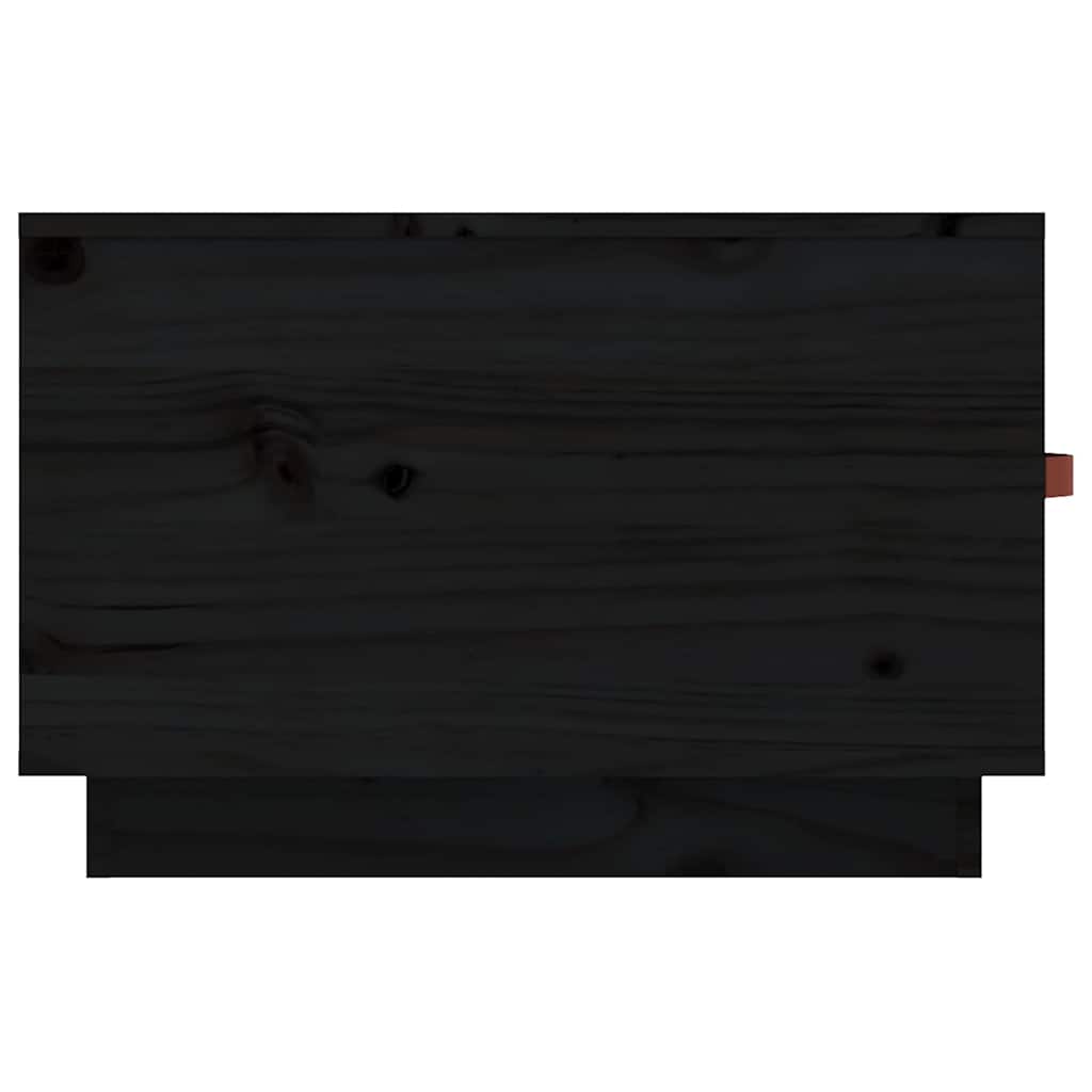 Coffee Table Black 60x53x35 cm Solid Wood Pine