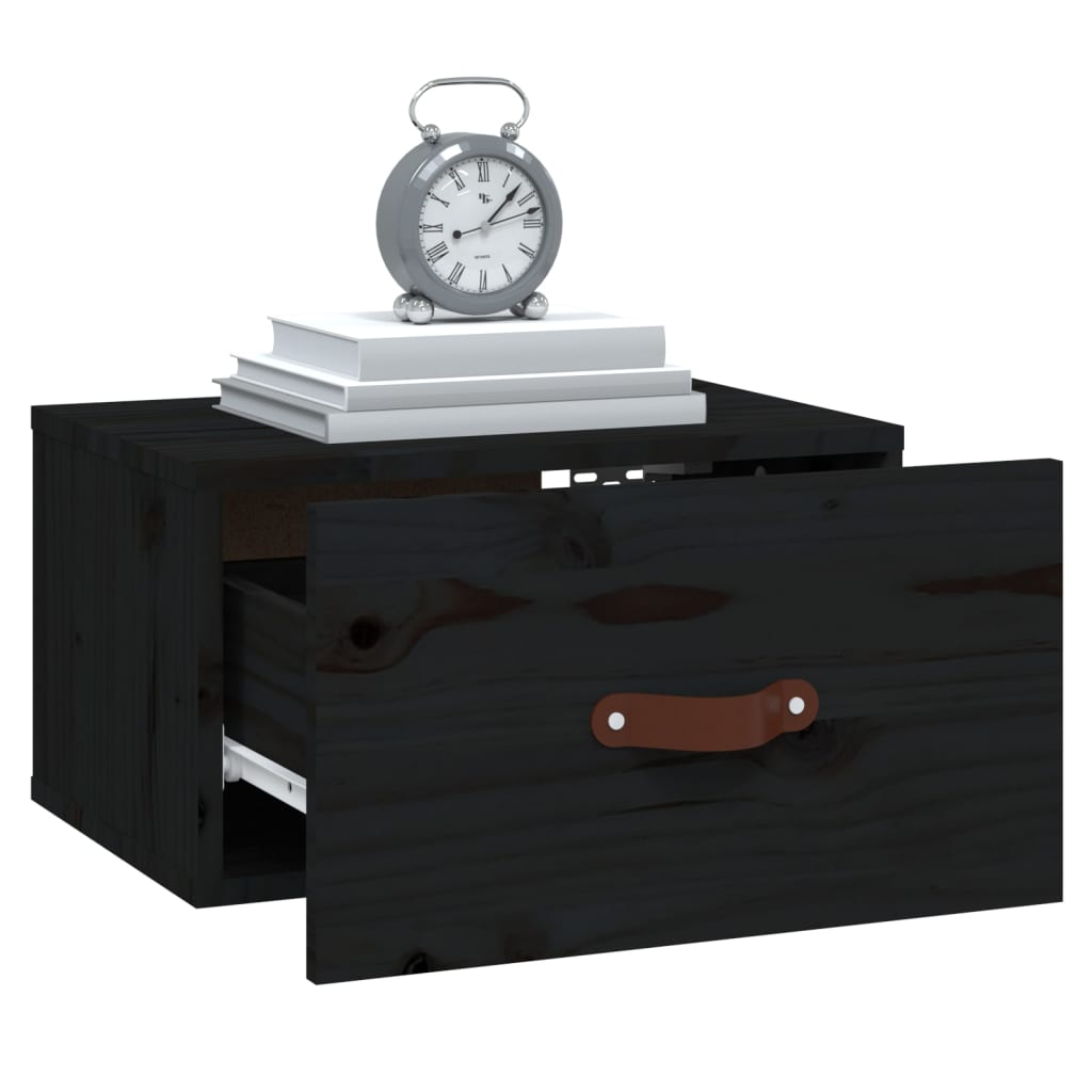 Wall-mounted Bedside Cabinets 2 pcs Black 40x29.5x22 cm
