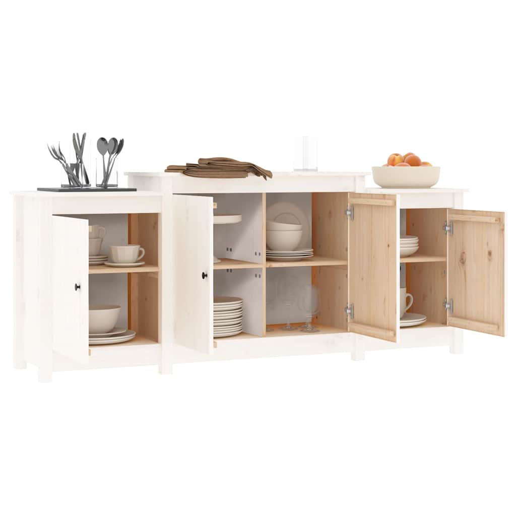 Sideboard White 164x37x68 cm Solid Wood Pine