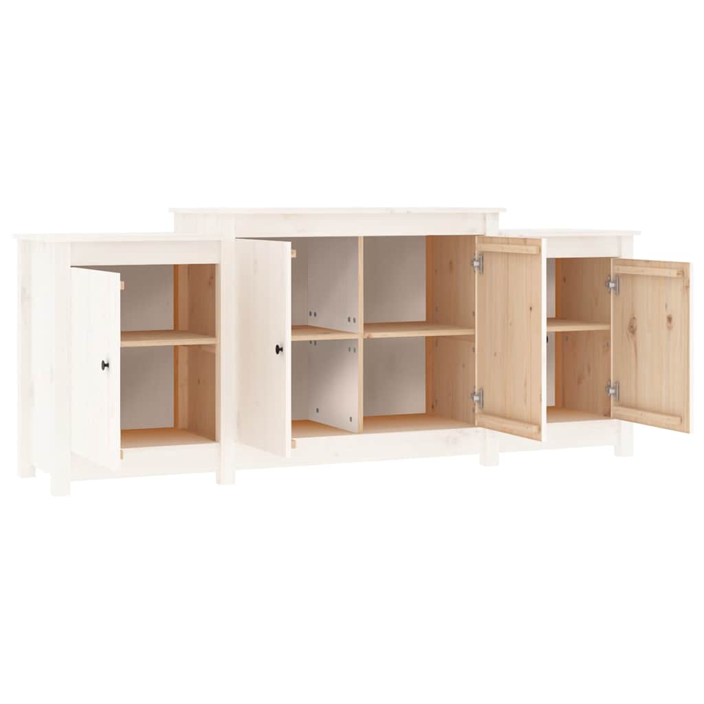 Sideboard White 164x37x68 cm Solid Wood Pine