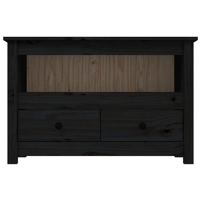 TV Cabinet Black 79x35x52 cm Solid Wood Pine
