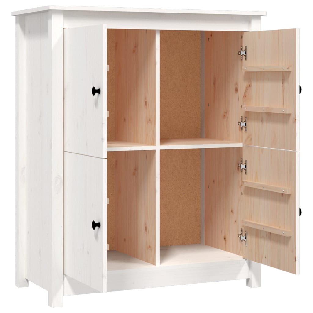Sideboard White 83x41.5x100 cm Solid Wood Pine