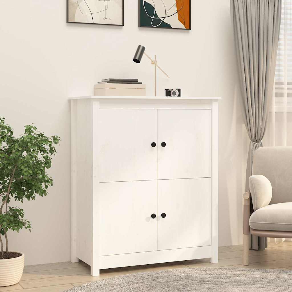 Sideboard White 83x41,5x100 cm Solid Wood Pine