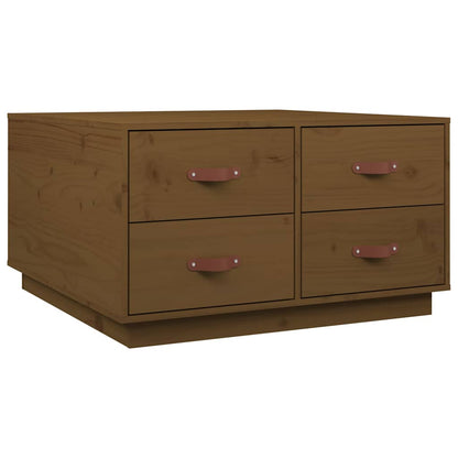 Coffee Table Honey Brown 80x80x45 cm Solid Wood Pine