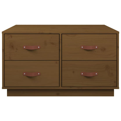 Coffee Table Honey Brown 80x80x45 cm Solid Wood Pine