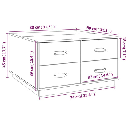 Coffee Table Honey Brown 80x80x45 cm Solid Wood Pine