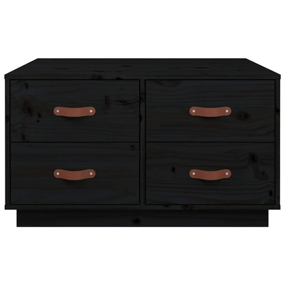 Coffee Table Black 80x80x45 cm Solid Wood Pine