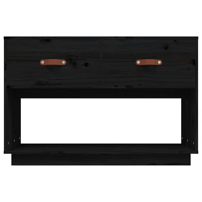 TV Cabinet Black 90x40x60 cm Solid Wood Pine