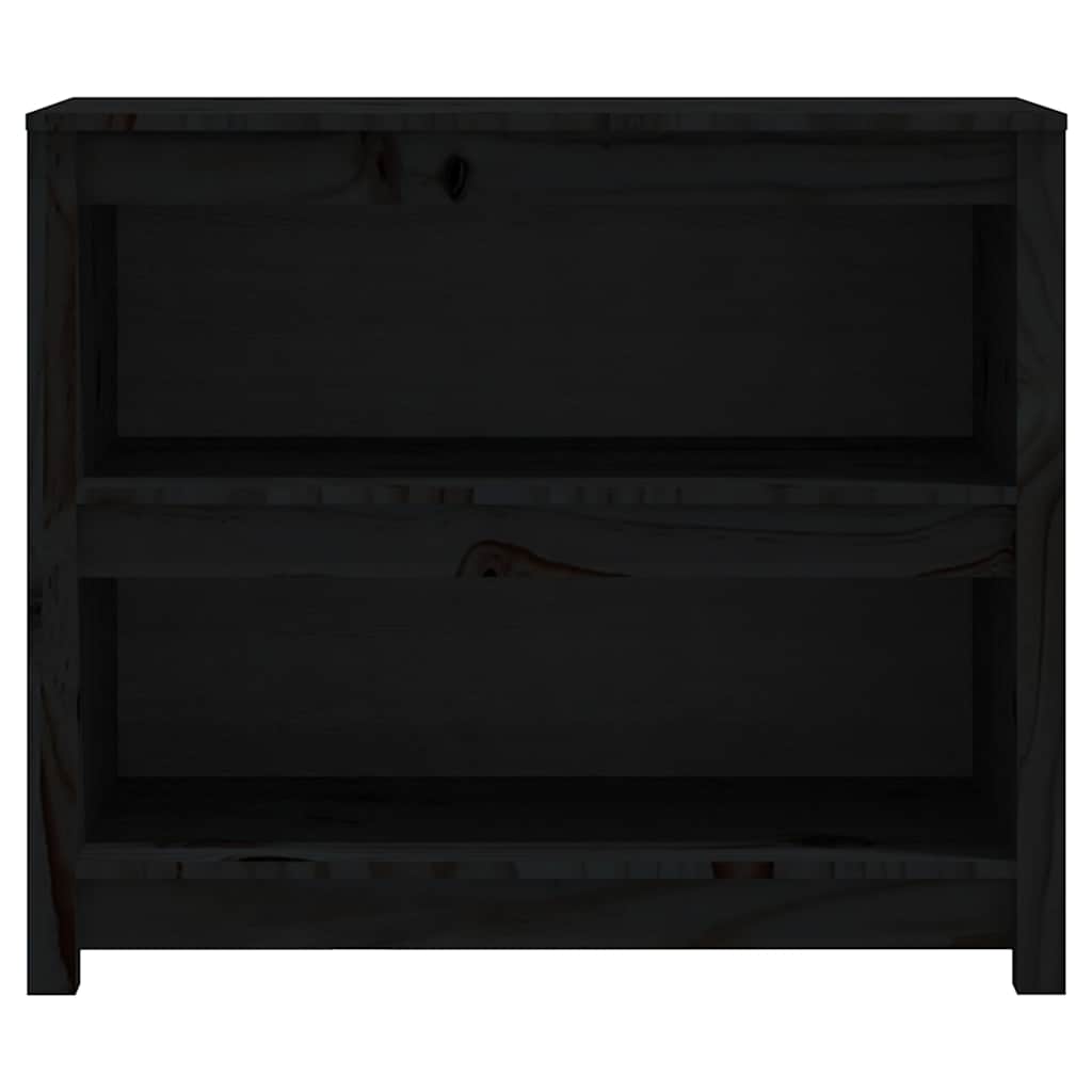 Book Cabinet Black 80x35x68 cm Solid Wood Pine
