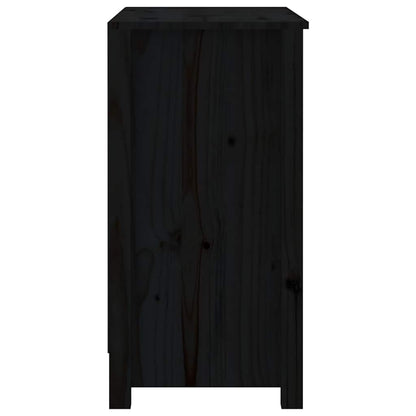Book Cabinet Black 80x35x68 cm Solid Wood Pine