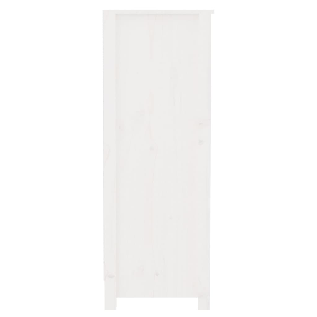 Book Cabinet White 80x35x97 cm Solid Wood Pine