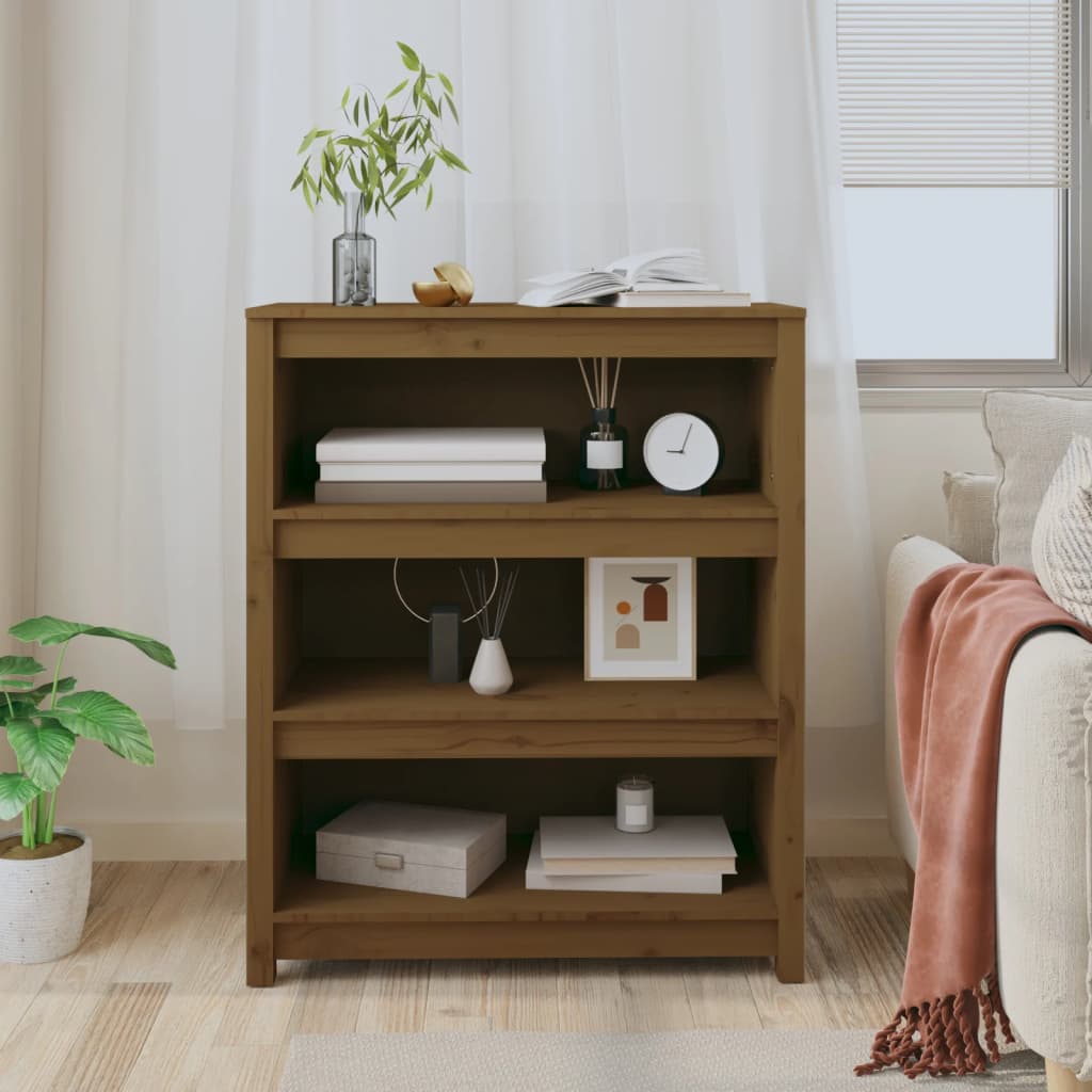 Book Cabinet Honey Brown 80x35x97 cm Solid Wood Pine