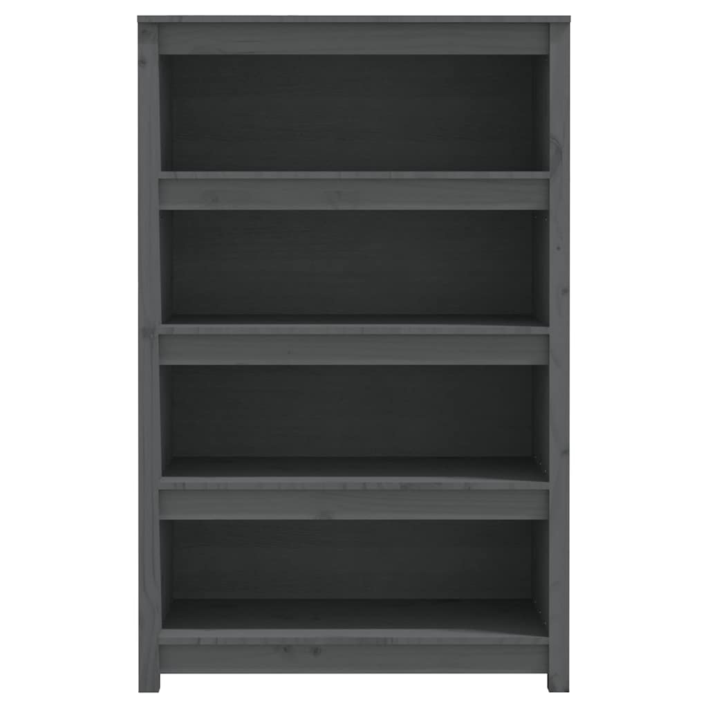 Book Cabinet Grey 80x35x126 cm Solid Wood Pine