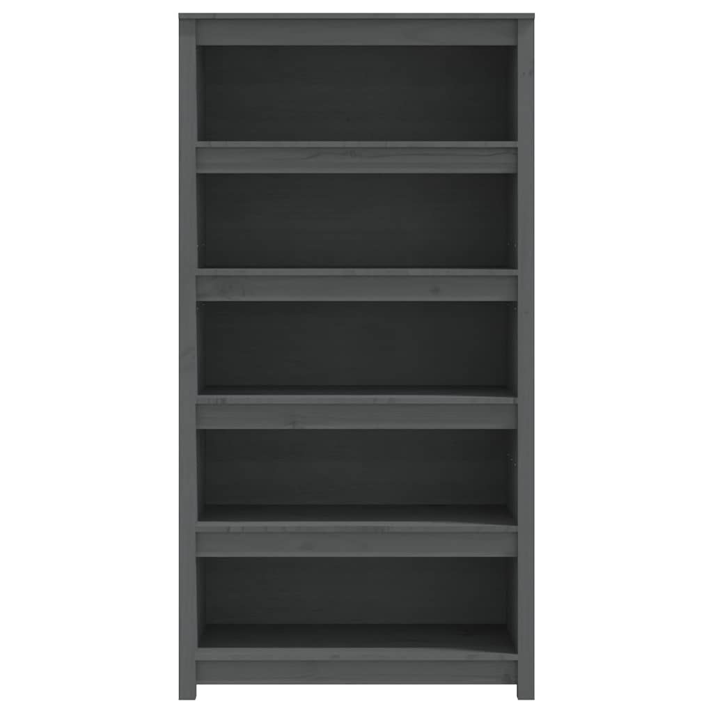 Book Cabinet Grey 80x35x154 cm Solid Wood Pine