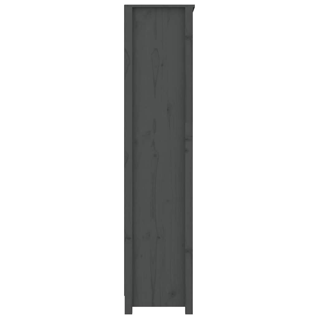 Book Cabinet Grey 80x35x154 cm Solid Wood Pine