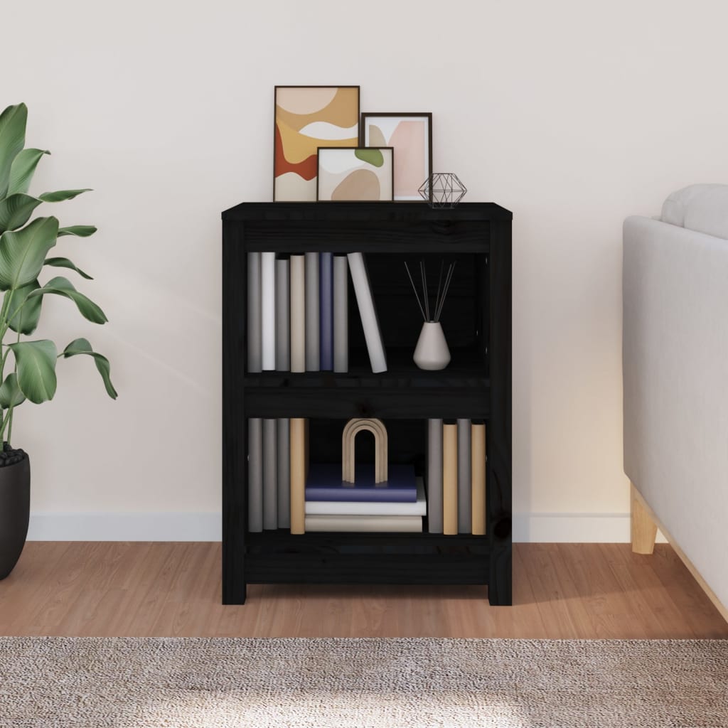 Book Cabinet | Black | Solid pine wood | Compact | Book Cabinet