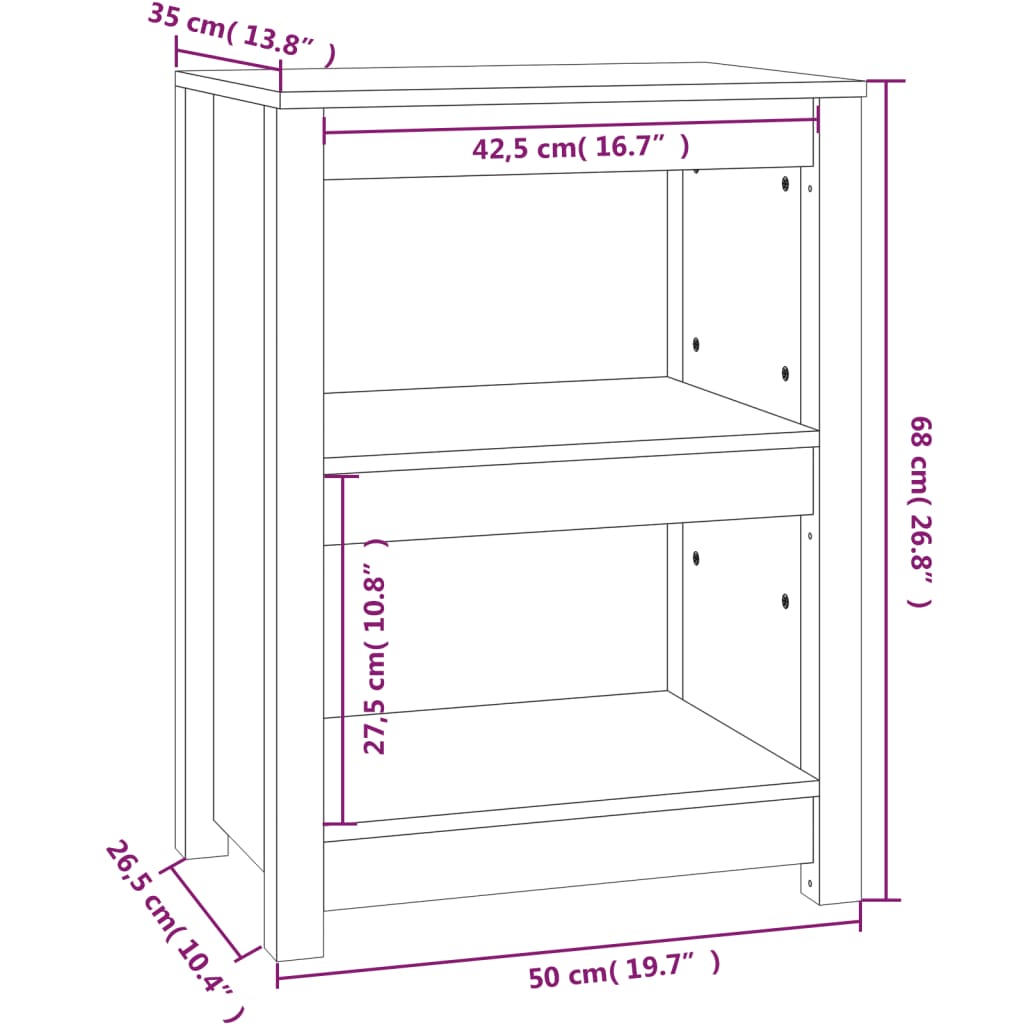 Book Cabinet | Black | Solid pine wood | Compact | Book Cabinet