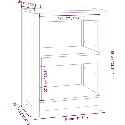 Book Cabinet Black 50x35x68 cm Solid Wood Pine