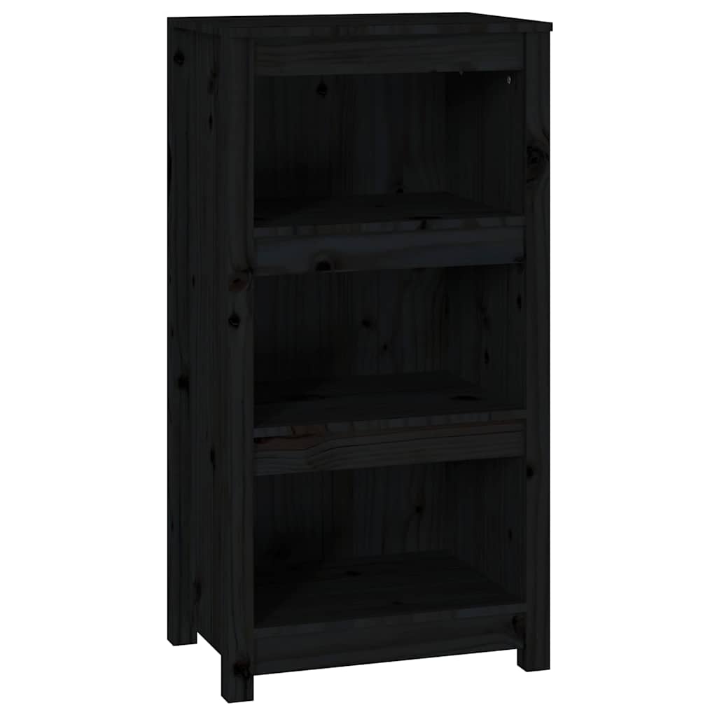 Book Cabinet Black 50x35x97 cm Solid Wood Pine