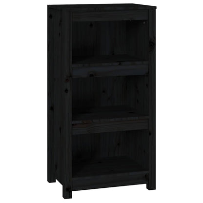 Book Cabinet Black 50x35x97 cm Solid Wood Pine