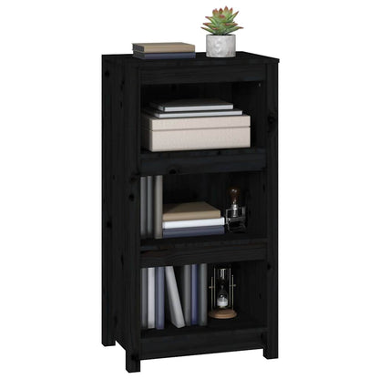 Book Cabinet Black 50x35x97 cm Solid Wood Pine
