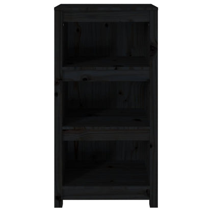 Book Cabinet Black 50x35x97 cm Solid Wood Pine