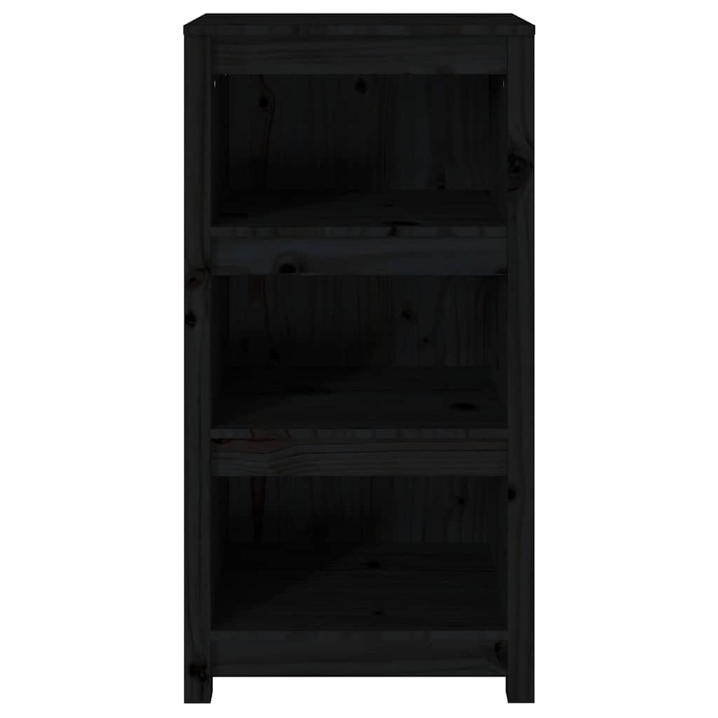 Book Cabinet Black 50x35x97 cm Solid Wood Pine