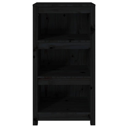 Book Cabinet Black 50x35x97 cm Solid Wood Pine
