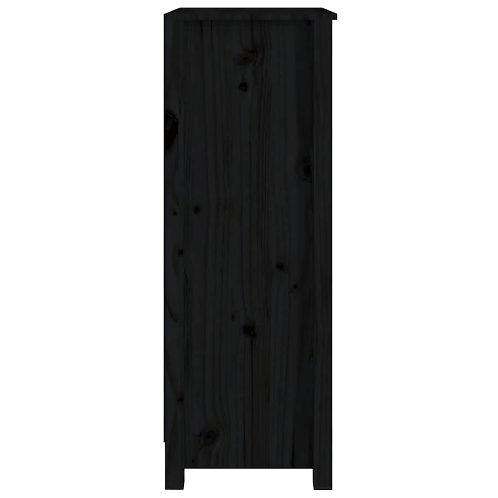 Book Cabinet Black 50x35x97 cm Solid Wood Pine