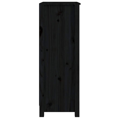 Book Cabinet Black 50x35x97 cm Solid Wood Pine