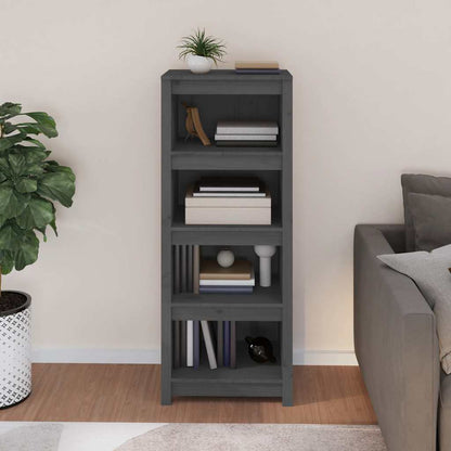 Book Cabinet Grey 50x35x125,5 cm Solid Wood Pine