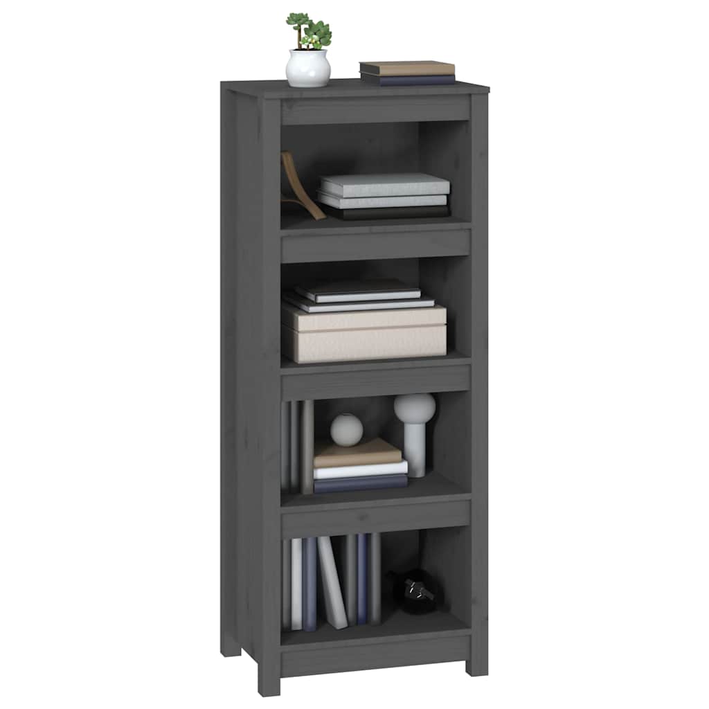 Book Cabinet Grey 50x35x125,5 cm Solid Wood Pine