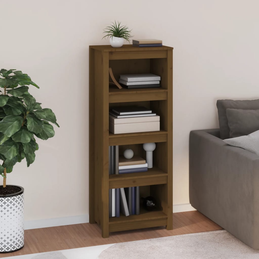 Book Cabinet Honey Brown 50x35x125.5 cm Solid Wood Pine